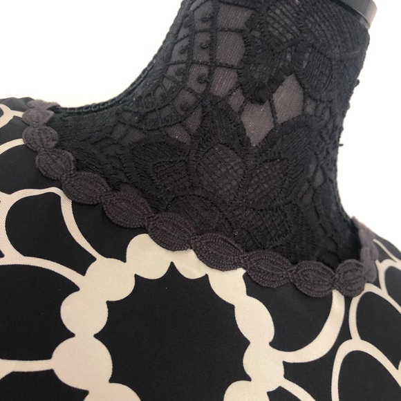 Talbots Black White Floral Sleeveless Shift Dress - Picture 3 of 6